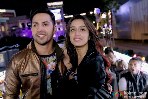 Varun Dhawan and Shraddha Kapoor in a still from movie 'ABCD 2'
