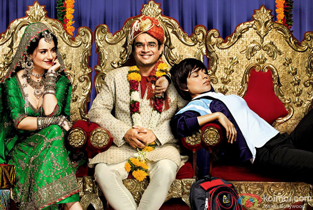 Kangana Ranaut and R. Madhavan in a 'Tanu Weds Manu Returns' movie poster