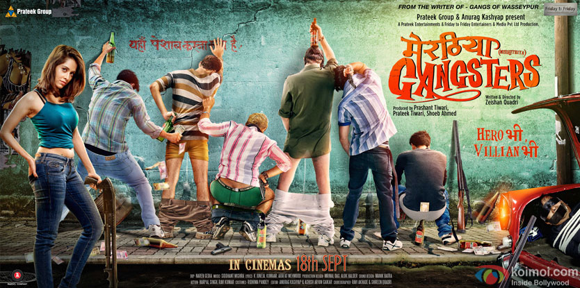 Jaideep Ahlawat, Sanjay Mishra, Mukul Dev and Nushrat Bharucha Starrer 'Meeruthiya Gangsters' movie poster