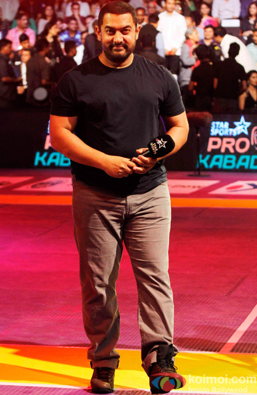 Aamir Khan during the opening ceremony of the Pro Kabaddi League 2015