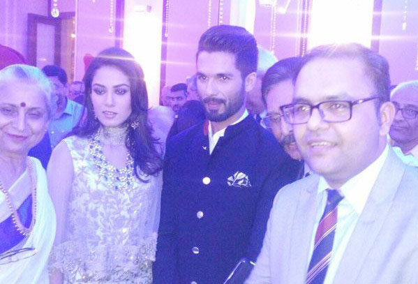 Mira Rajput and Shahid Kapoor during their reception