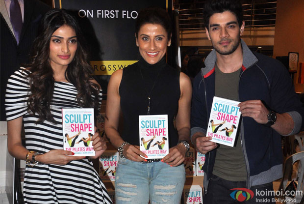 Athiya Shetty, Yasmin Karachiwala and Sooraj Pancholi during the book signing event in Mumbai