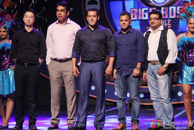 Salman Khan and Raj Nayak during the Launch of Bigg Boss season 9 