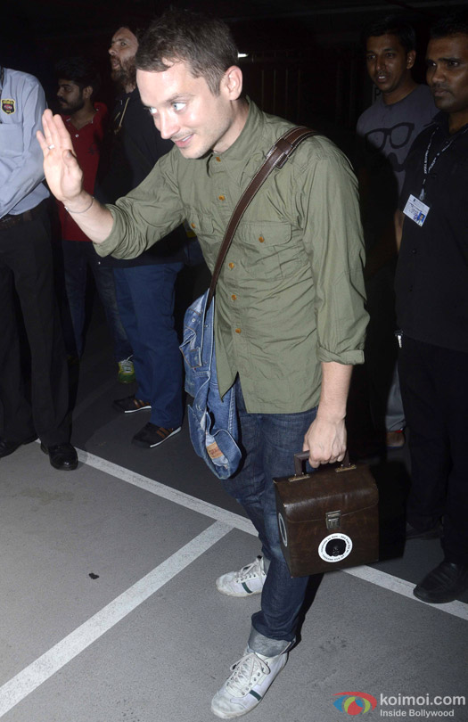 Elijah Wood snapped at airport arrives in India