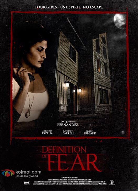 Jacqueline Fernandez in a still from 'The Definition Of Fear' movie poster
