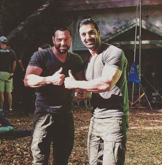 John Abraham Poses With His Body Double On The Sets Of 'Force 2'