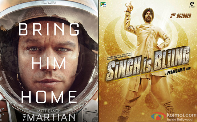 The Martian and Singh Is Bliing Movie Poster