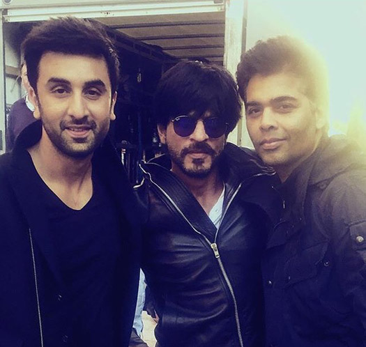 Ranbir Kapoor, Shah Rukh Khan and Karan Johar on the sets of 'Ae Dil Hai Mushkil'