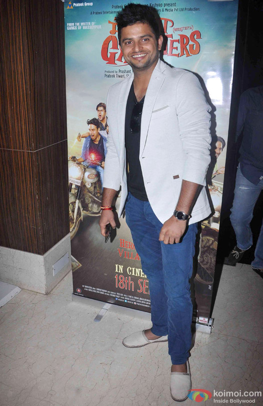 Suresh Raina during the launch of 'Meeruthiya Gangsters' music