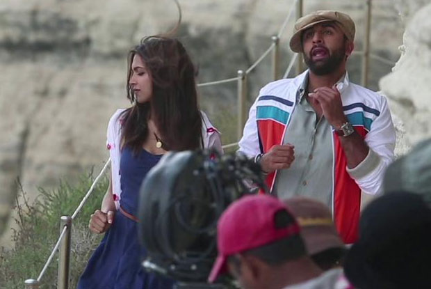 Deepika Padukone and Ranbir Kapoor during the shooting of movie Tamasha