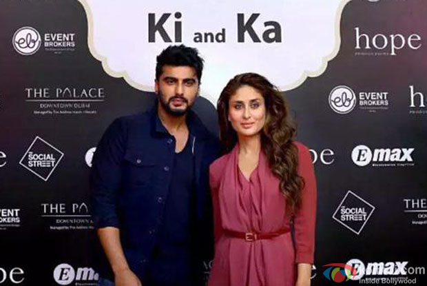 Arjun Kapoor and Kareena Kapoor Khan during the Celebration of Ki and Ka in Dubai