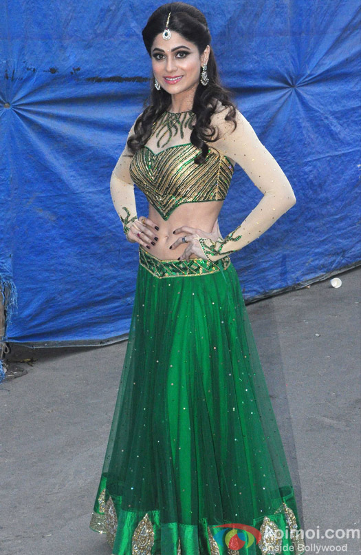 Shamita Shetty during the Diwali shoot of Prem Ki Diwali for Life OK channel