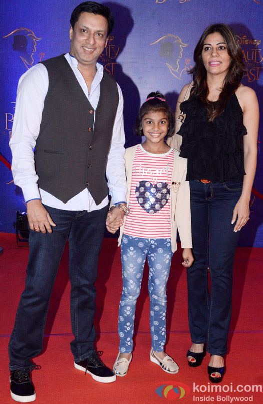 Madhur Bhandarkar, Renu Namboodiri and Siddhi at the premier of Disney India's stage musical 'Beauty and the Beast'