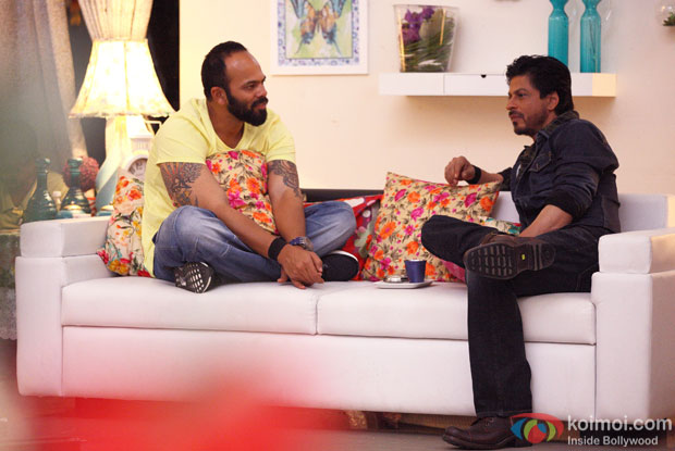 Rohit Shetty and Shah Rukh Khan on the sets of 'Dilwale'