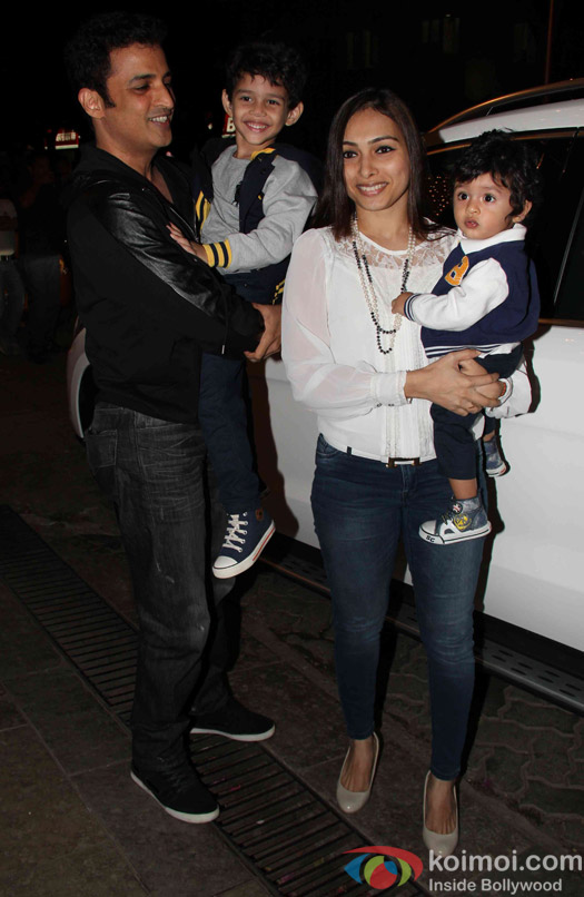 Ganesh hegde and Family during Aaradhya Bachchan's birthday celebrations