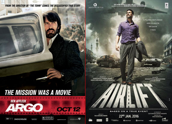 'Argo' and 'Airlift' movie posters