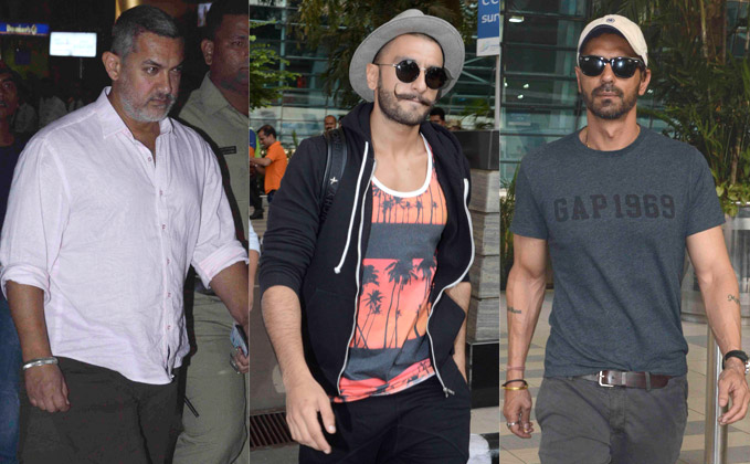 Hotties Ranveer, Arjun & Aamir Snapped At Mumbai Airport - Koimoi