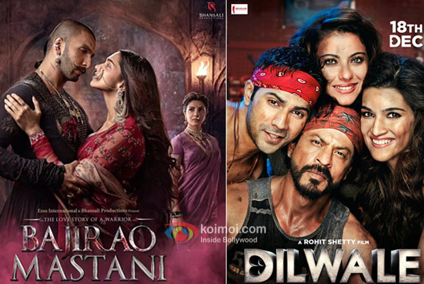 'Bajirao Mastani' and 'Dilwale' movie posters