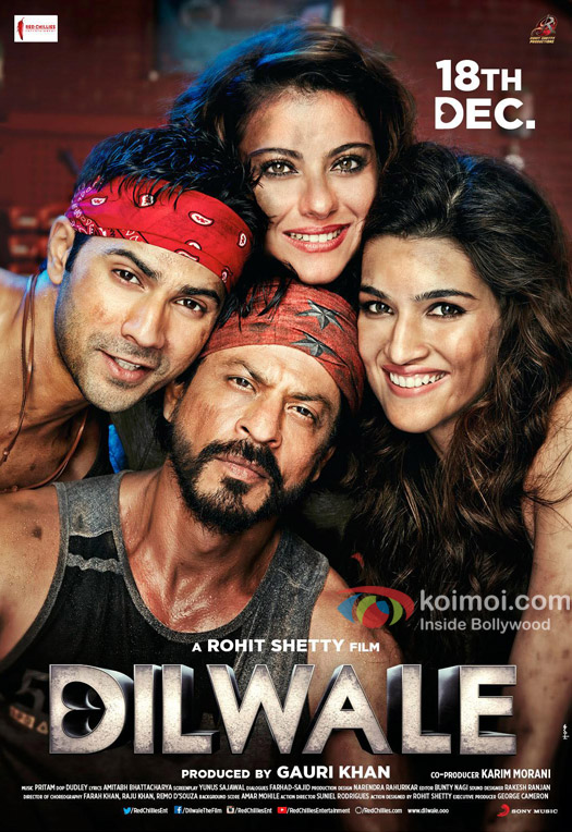 Varun Dhawan, Kajol, Shah Rukh Khan and Kriti Sanon in still from 'Dilwale' movie poster