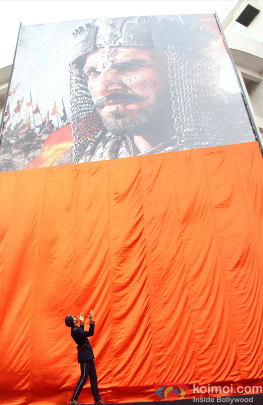 Ranveer Singh during the poster launch of Bajirao Mastani