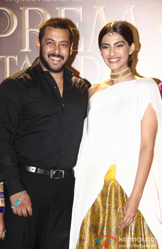 Salman Khan and Sonam Kapoor during the promotion of film Prem Ratan Dhan Payo