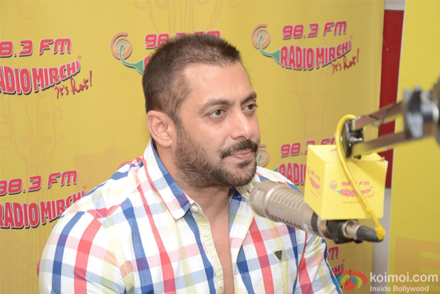 Salman Khan at Radio Mirchi studio 