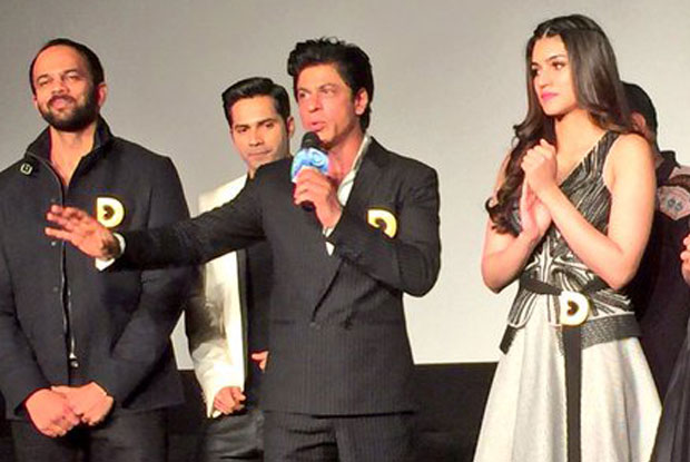 Rohit Shetty, Varun Dhawan, Shah Rukh Khan and Kriti Sanon during the promotion of movie Dilwale