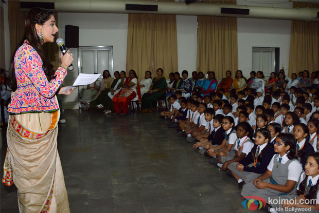 Sonam Kapoor At Neerja Bhanot's School