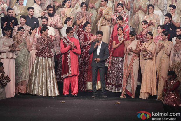 Amitabh Bachchan during fashion designer Vikram Phadnis fashion show
