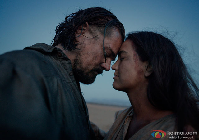 Leonardo DiCaprio and Grace Dove in a still from movie 'The Revenant'