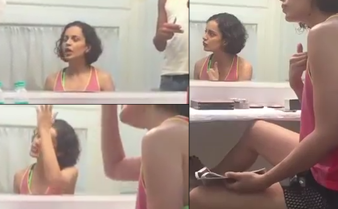 exclusive video of Kangana getting angry at ad shoot from inside vanity van
