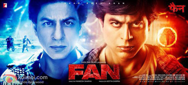 Shah Rukh Khan in a still from Fan movie poster