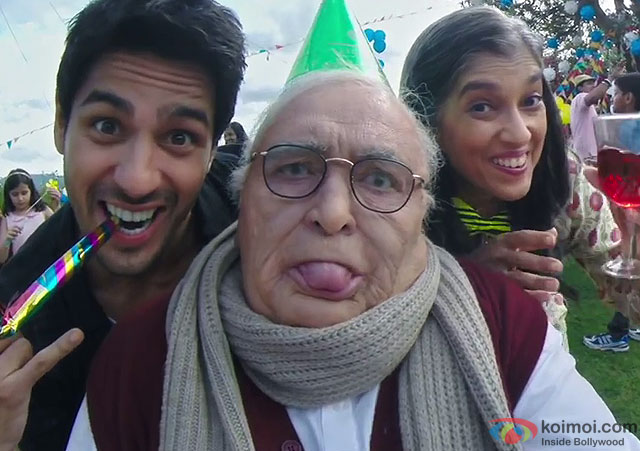 Sidharth Malhotra, Rishi Kapoor and Ratna Pathak Shah in a still from movie 'Kapoor And Sons'