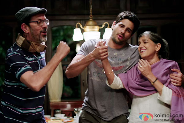 Rajat Kapoor, Sidharth Malhotra and Ratna Pathak in a still from Kapoor And Sons
