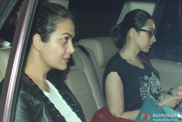 Karisma Kapoor and Amrita Arora Spotted At Saif Ali Khan's residence