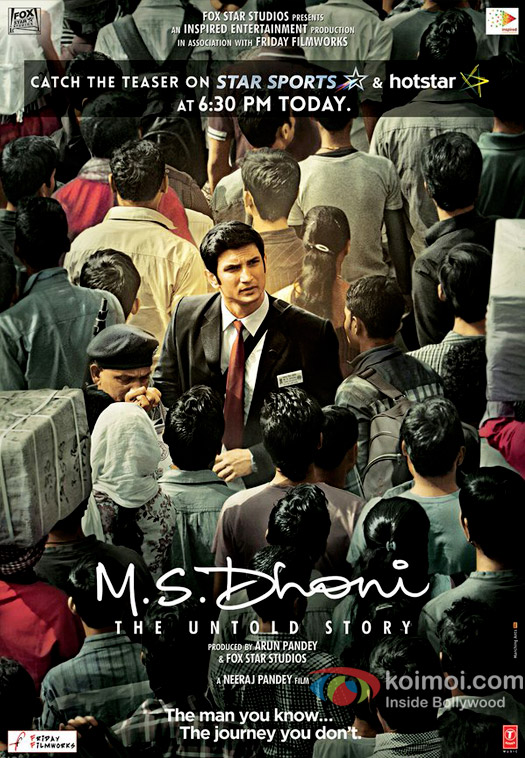 Sushant Singh Rajput starrer M.S. Dhoni : The Untold Story movie poster
