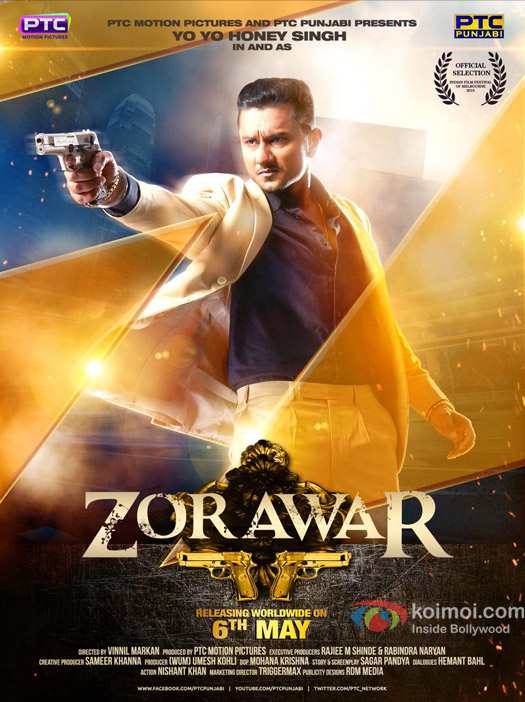 Yo Yo Honey Singh in a still from Zorawar movie poster