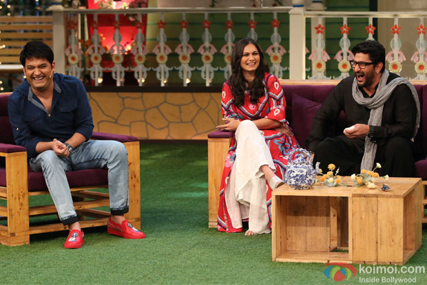 Arshad Warsi and his wife Maria Goretti on the sets of The Kapil Sharma Show