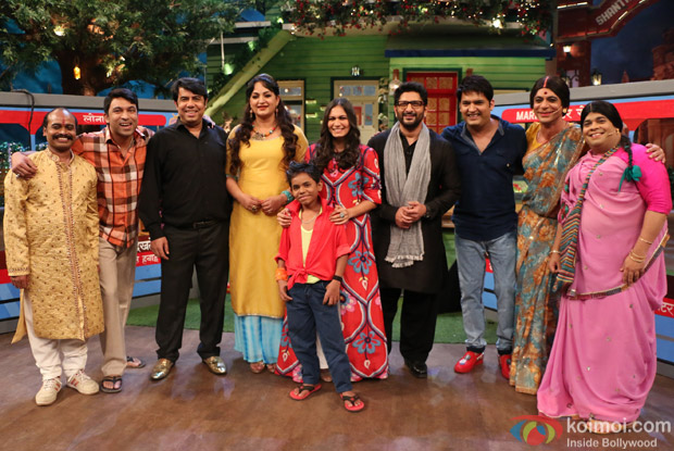 Arshad Warsi and his wife Maria Goretti on the sets of The Kapil Sharma Show