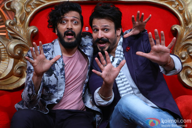 Ritesh Deshmukh and Vivek Oberoi on the sets of Comedy Nights Bachao