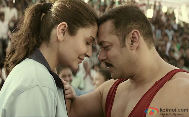 Anushka Sharma and Salman Khan in a still from movie 'Sultan'