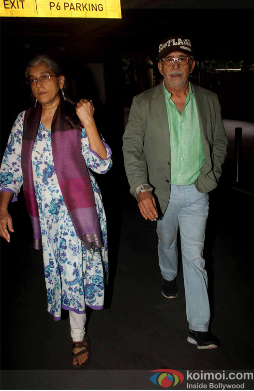 Ratna Pathak and Naseeruddin Shah spotted at airport