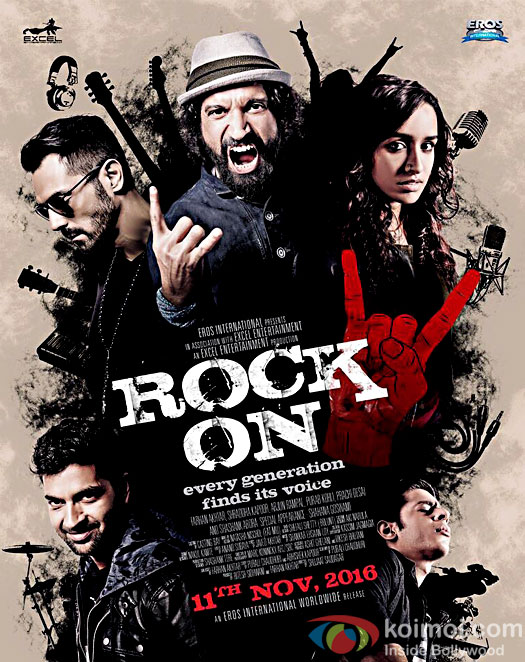 First Look Poster Of Rock On 2 | Ft. Farhan, Shraddha, Purab, Shashank ...