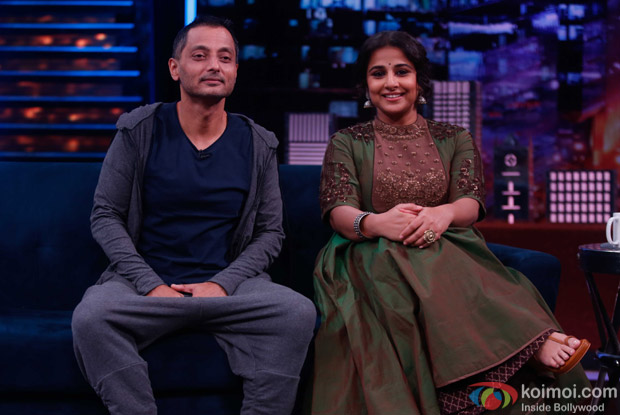 Vidya balan and Sujoy Ghosh during the promotion of Kahaani 2 on the sets of Yaaron Ki Baraat