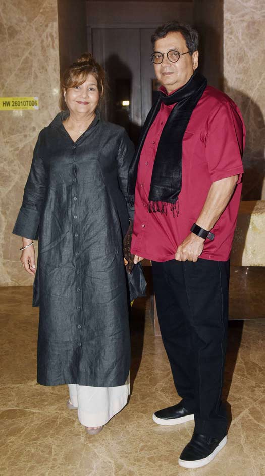 Mukta Ghai and Subhash Ghai At Ramesh Taurani's Diwali Party