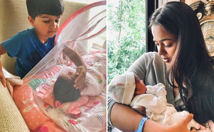Sameera's son ‘fascinated' by his newborn sister
