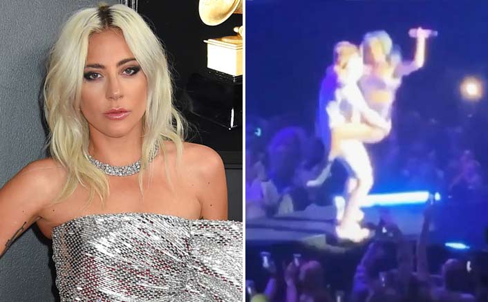 Lady Gaga Falls Off Stage With A Fan During Her Las Vegas Show See Video 6302