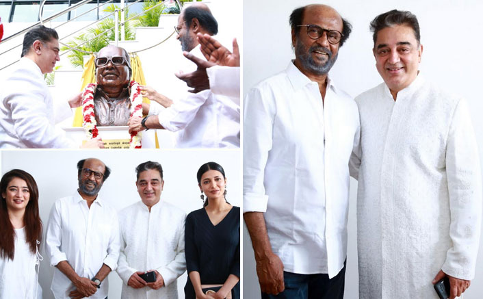 Rajini, Kamal unveil statue of Tamil cinema doyen Balachander
