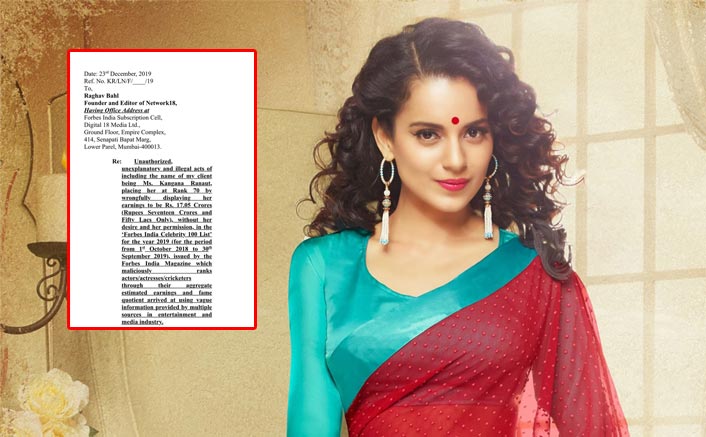 Kangana Ranaut Sends Legal Notice To Forbes India Over Her Displaying Wrong Income