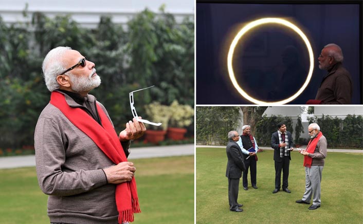 #SolarEclipse2019: Narendra Modi's Picture Witnessing The Eclipse Gives Birth To Hilarious Mems, PM Reacts By Saying 'Enjoy'